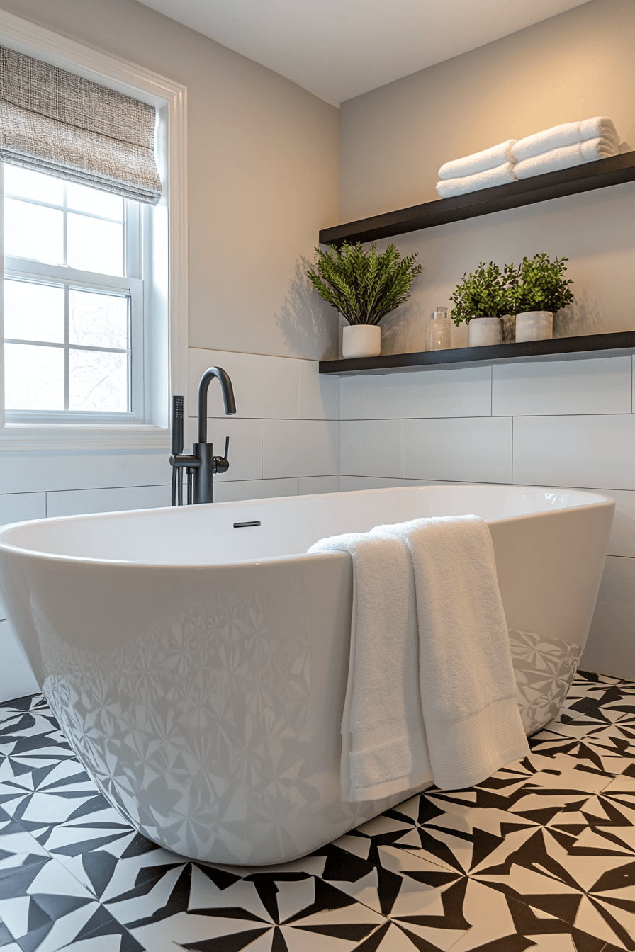 29 Black and White Bathroom Ideas That Are Timelessly Chic 4