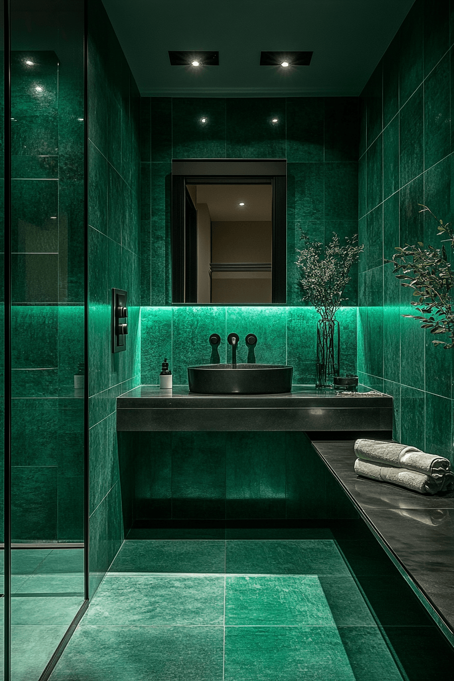 29 Dark Green Bathroom Ideas That Are Dripping With Sophistication 4 dark green bathroom