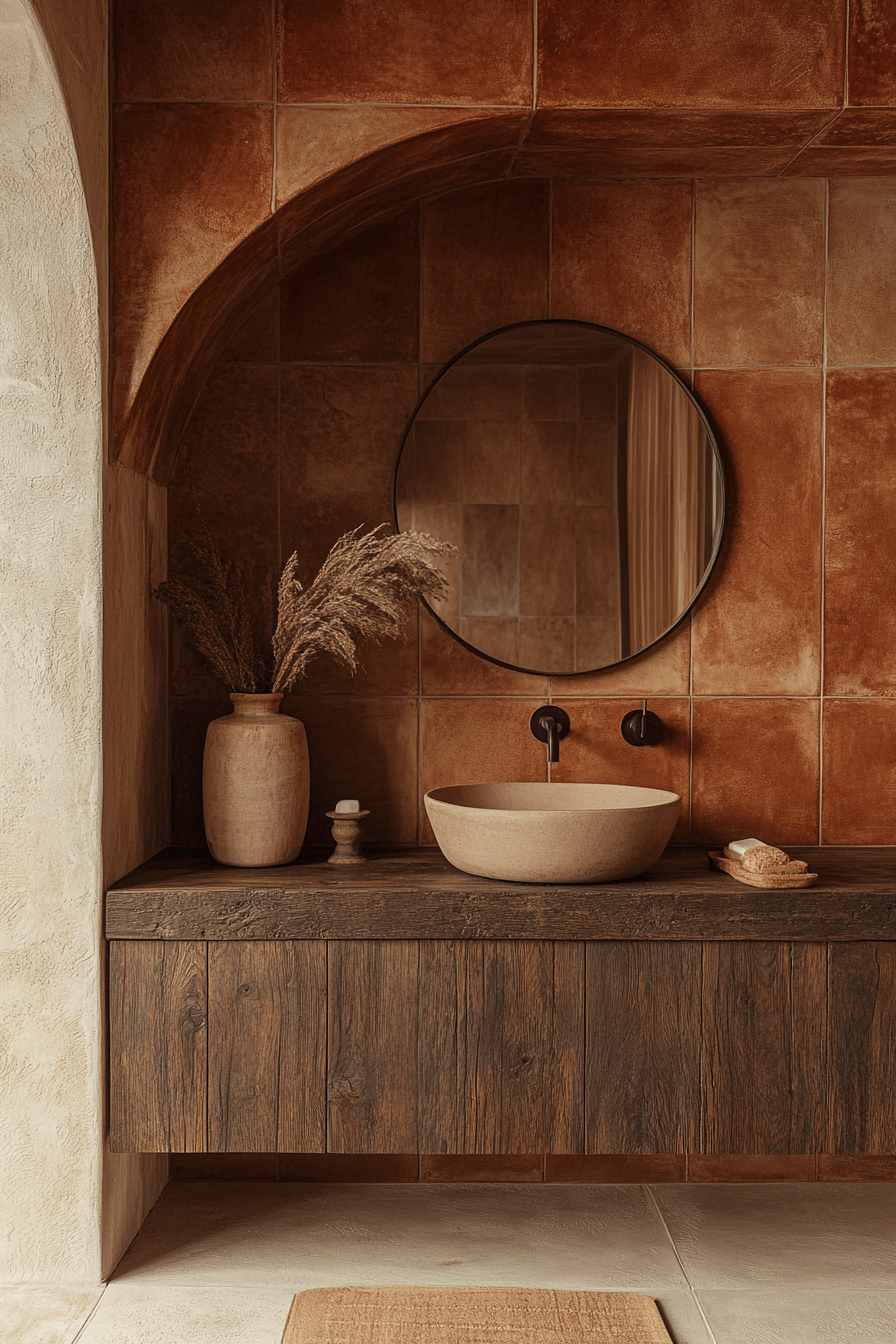 27 Earthy Bathroom Designs That Feel Like a Warm Hug 4 earthy bathroom