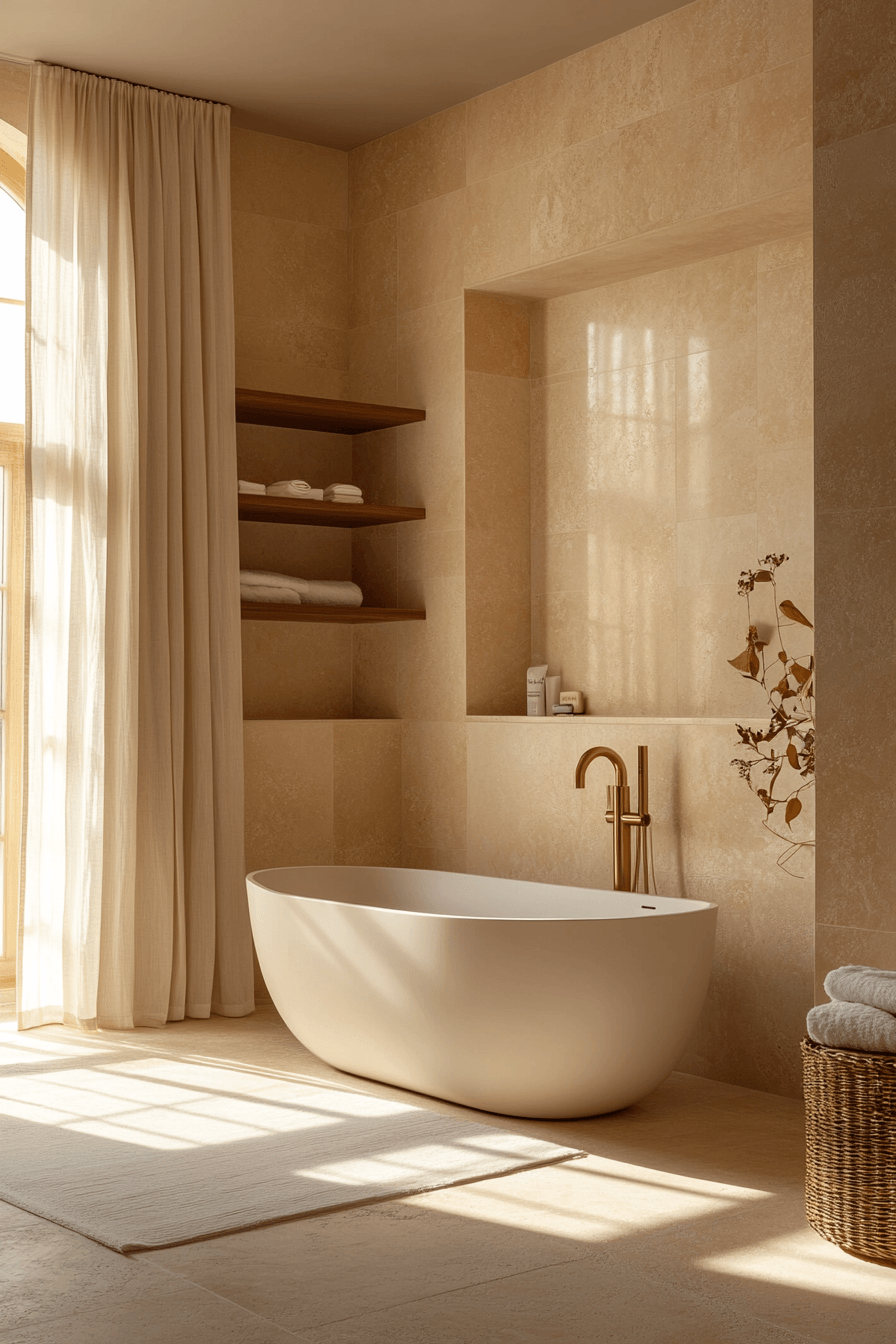 27 Earthy Bathroom Designs That Feel Like a Warm Hug 6 earthy bathroom