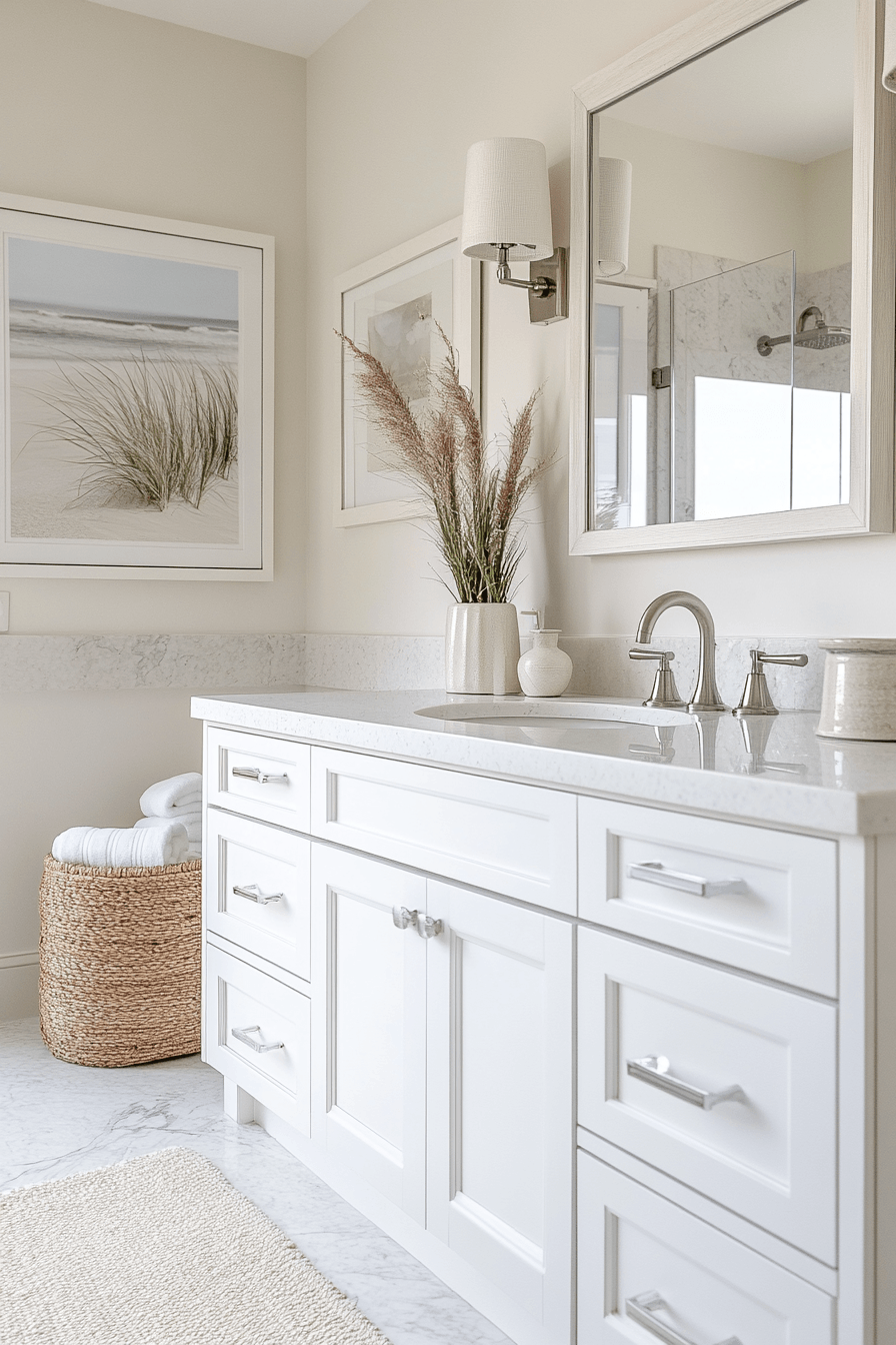 29 Coastal Bathroom Ideas That Make Your Morning Routine Feel Like Vacation 7