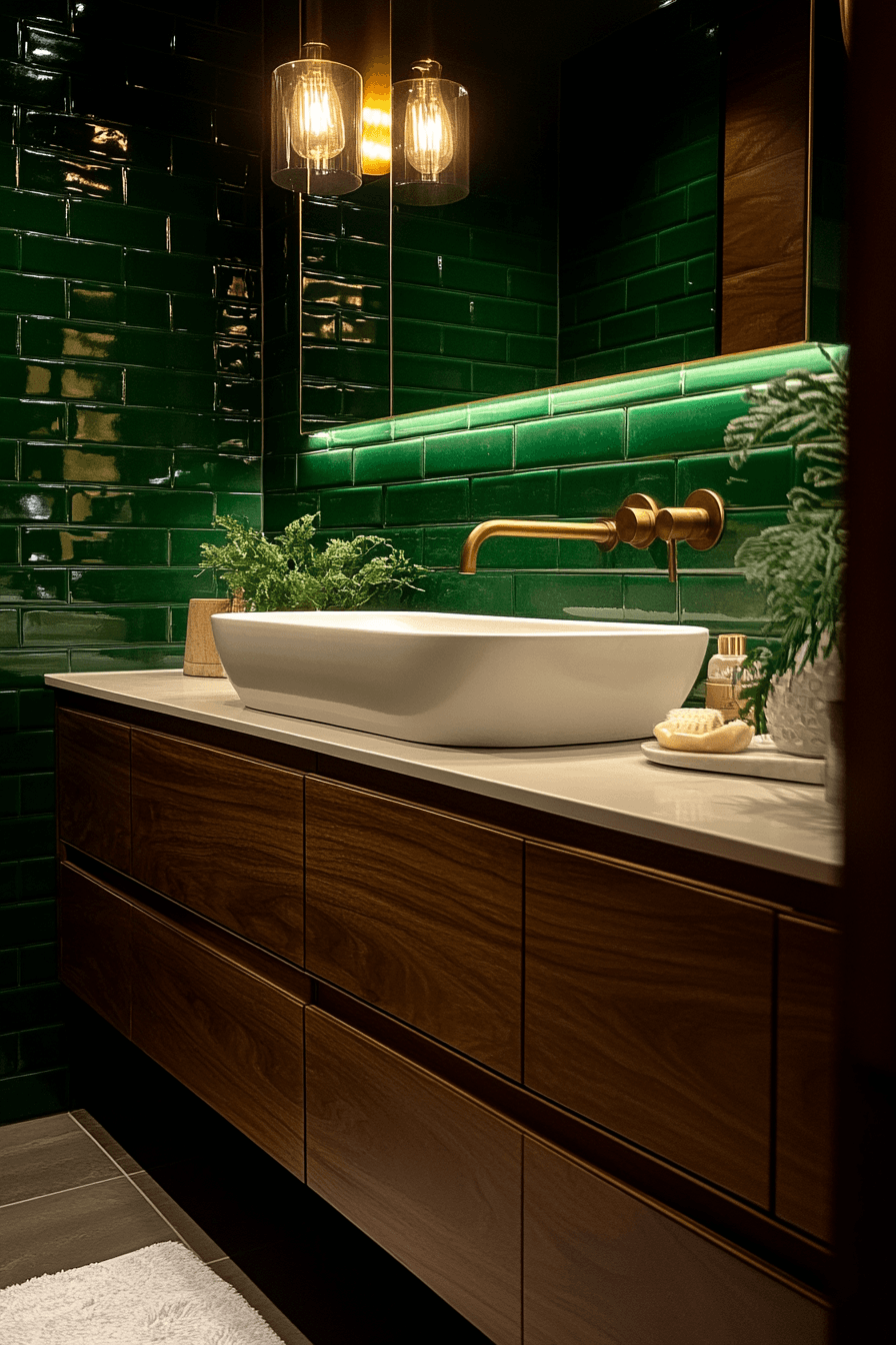 29 Dark Green Bathroom Ideas That Are Dripping With Sophistication 8 dark green bathroom