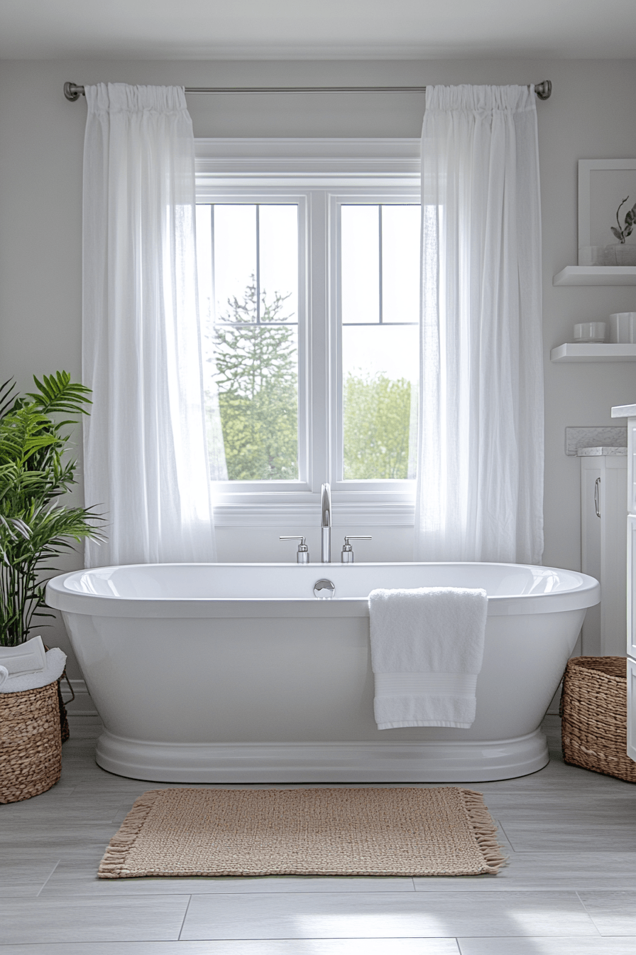 29 White Bathroom Ideas So Fresh and Bright You'll Feel Instantly Calm 9