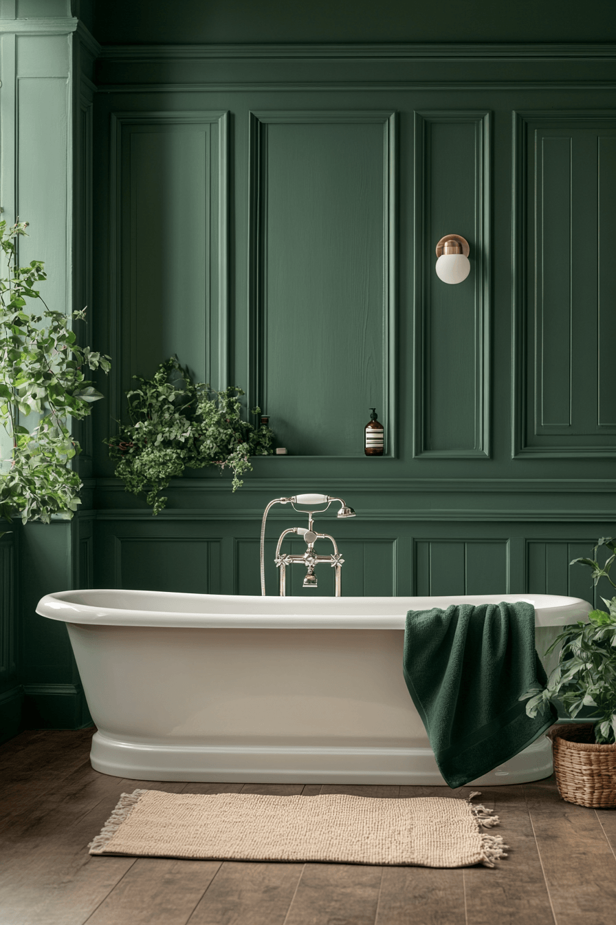 29 Dark Green Bathroom Ideas That Are Dripping With Sophistication 9 dark green bathroom
