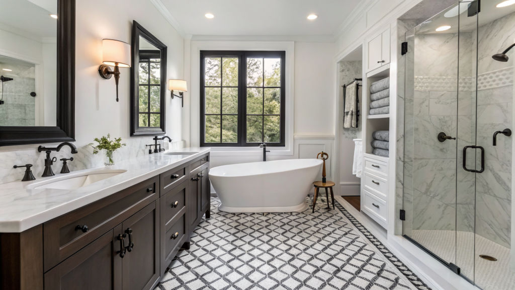29 Black and White Bathroom Ideas That Are Timelessly Chic 31 black and white bathroom
