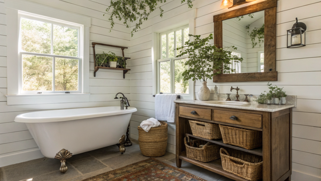 29 Farmhouse Bathroom Ideas That Are Rustic Perfection 32 farmhouse bathroom