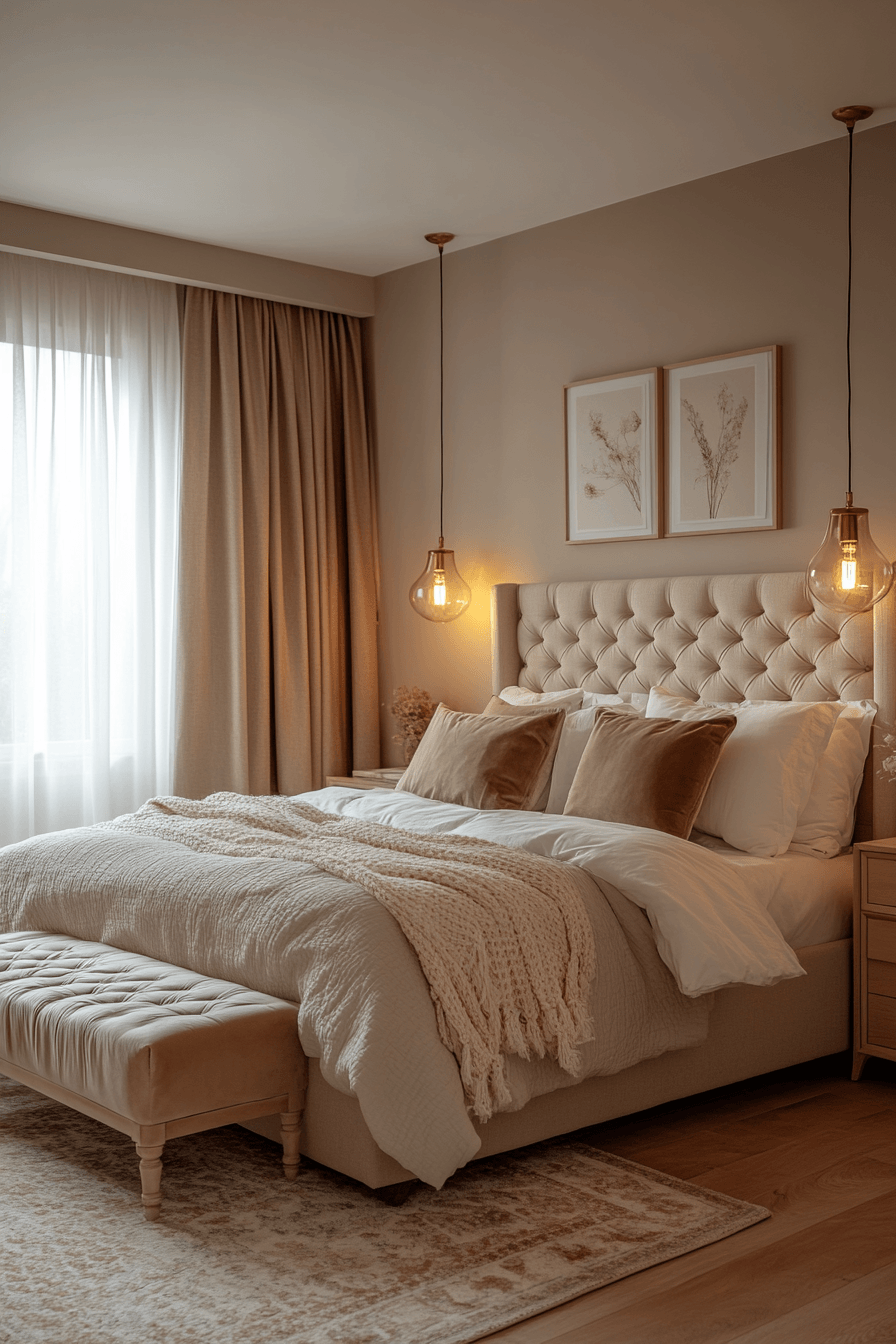 29 Warm Beige Bedrooms That Feel Like a Hug 11