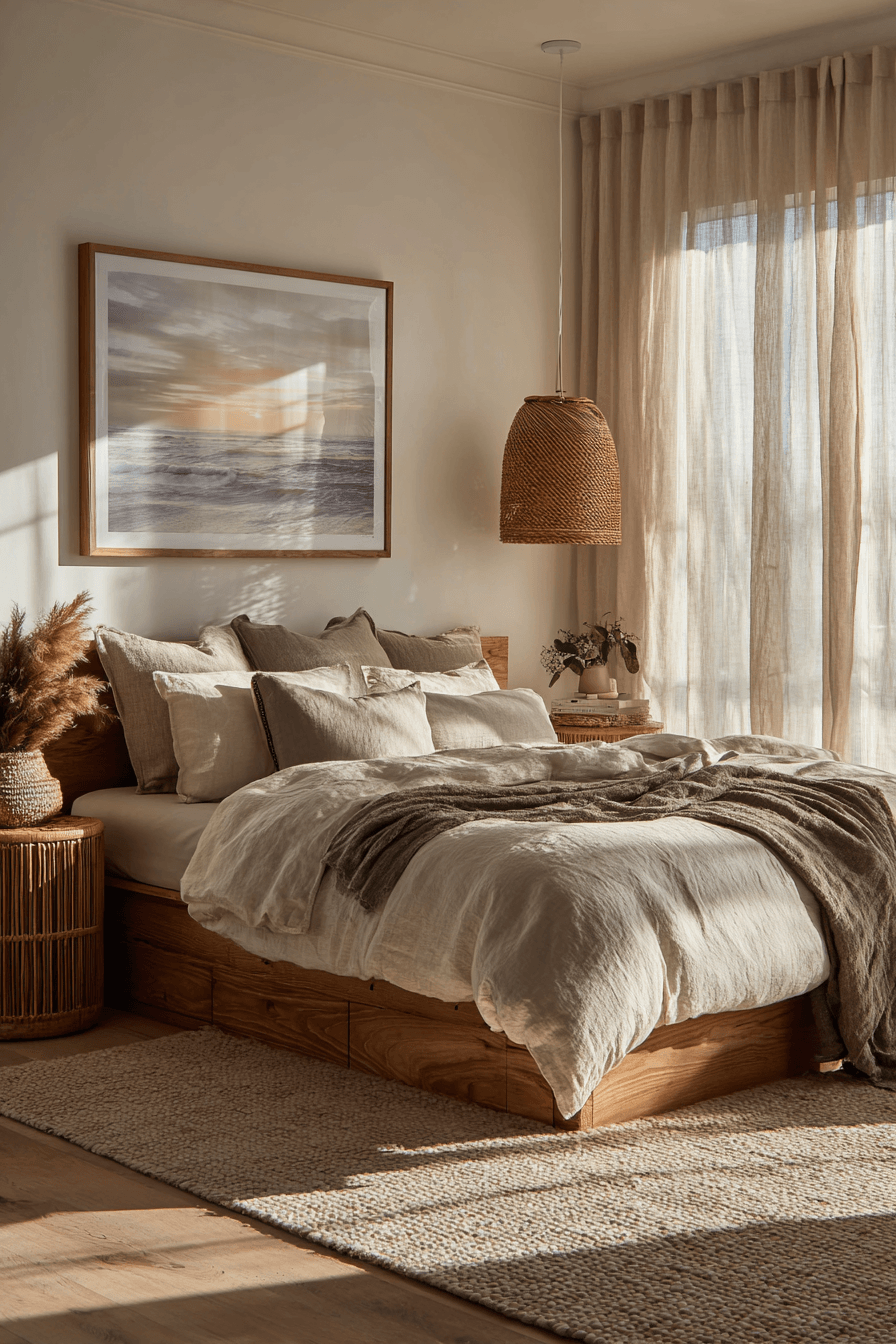 29 Modern Coastal Bedroom Ideas for Sleeping with the Windows Open 11
