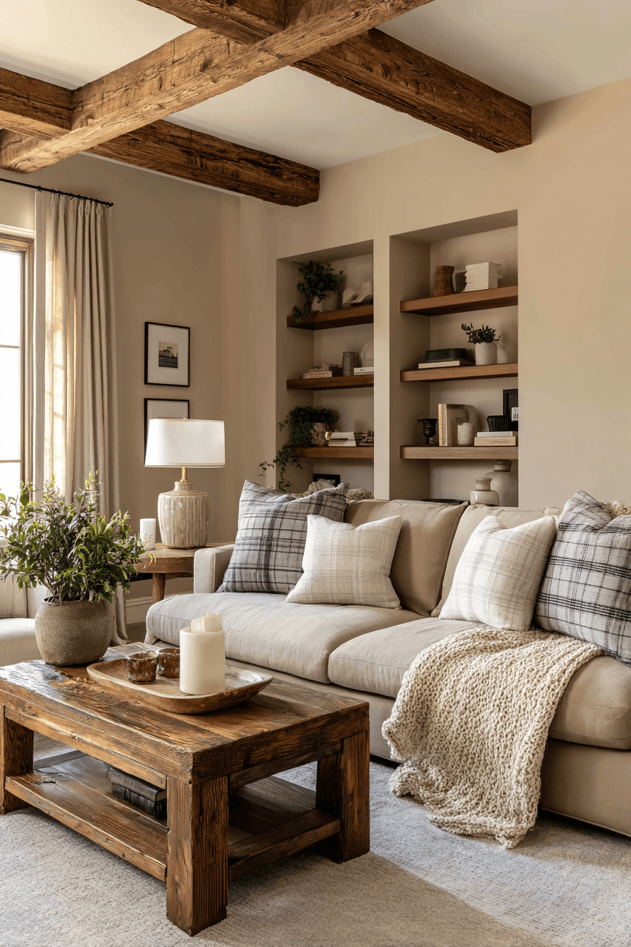 29 Warm Beige Living Rooms for Quiet Evenings 13