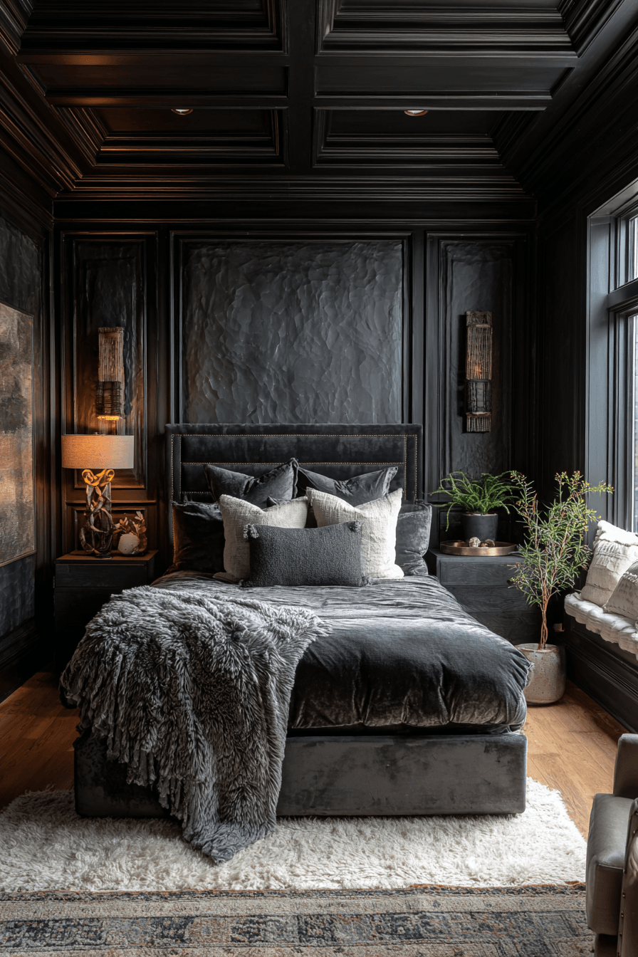 29 Black Themed Bedroom Ideas That Feel Cozy, Not Depressing 13