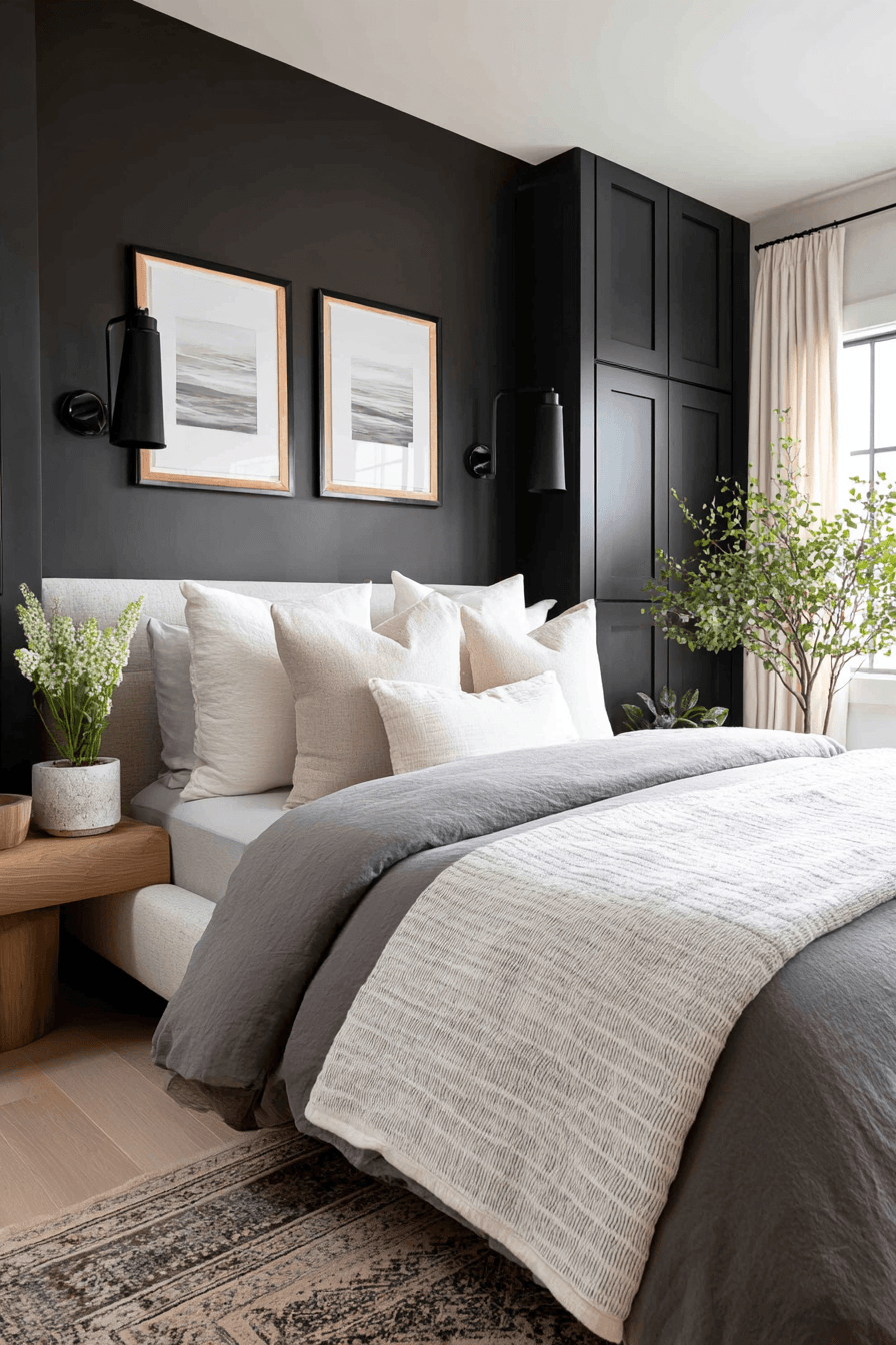 29 Black Themed Bedroom Ideas That Feel Cozy, Not Depressing 14