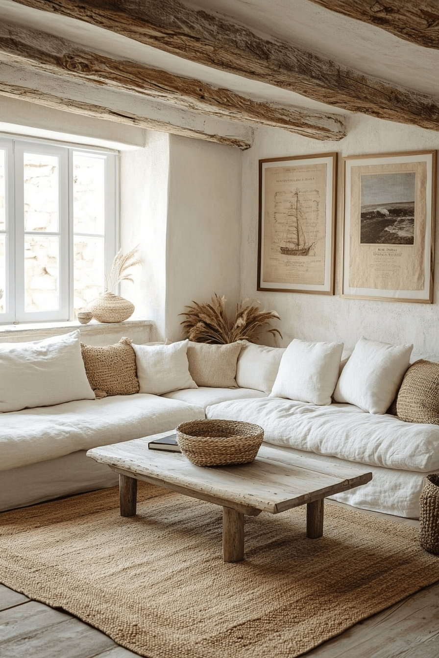 29 Coastal Casual Living Room Ideas That Welcome Sand on the Floor 14