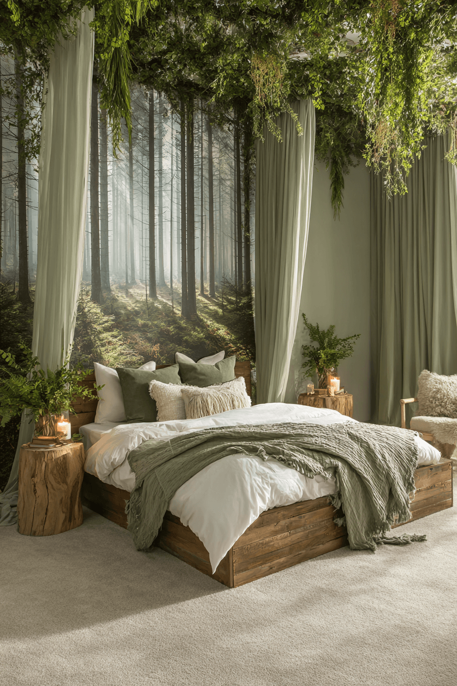 29 Forest Themed Bedroom Ideas That Bring the Outside In 14