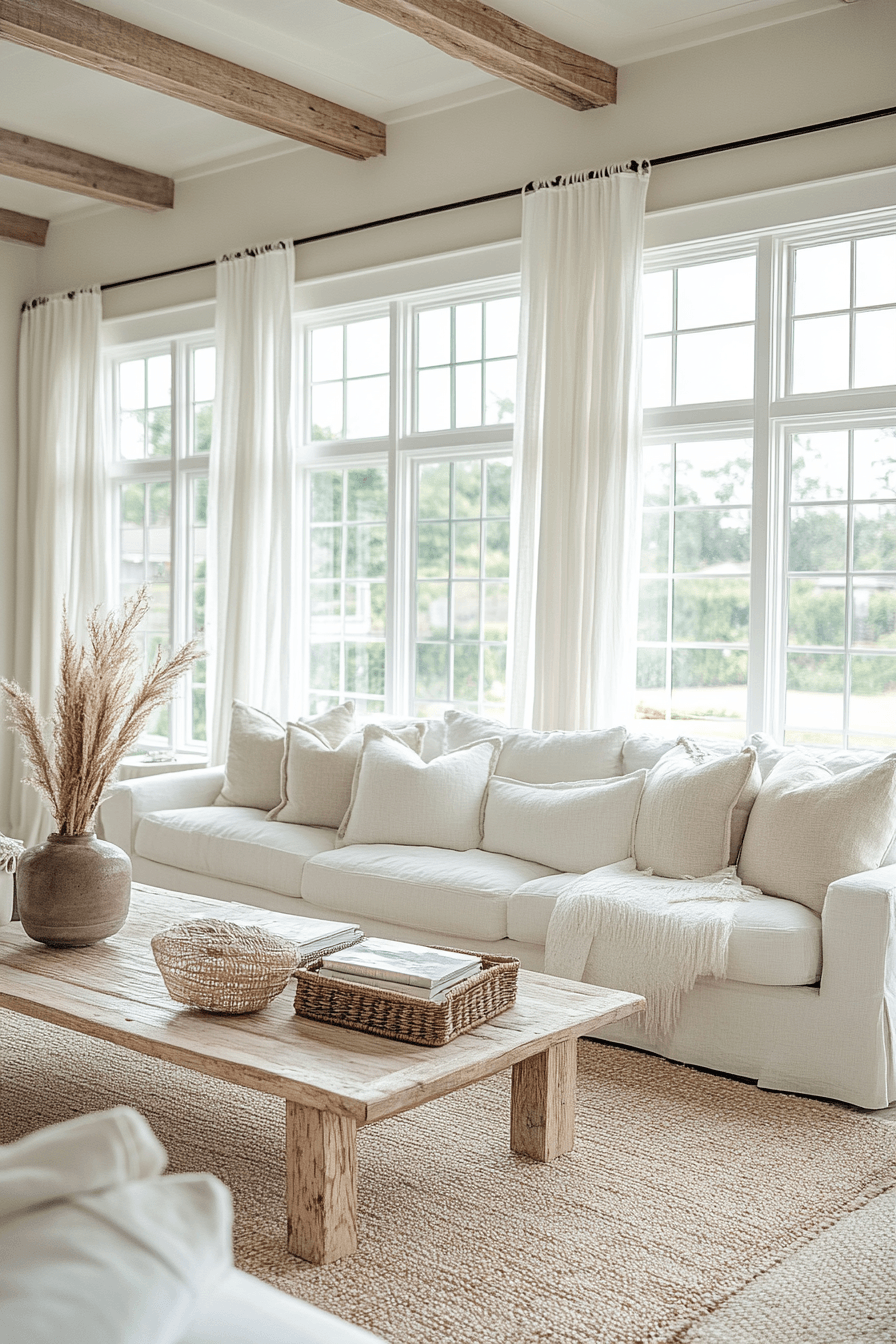 29 Coastal Casual Living Room Ideas That Welcome Sand on the Floor 16