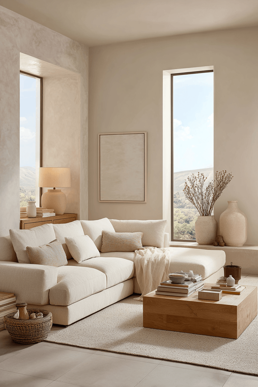 29 Warm Beige Living Rooms for Quiet Evenings 16