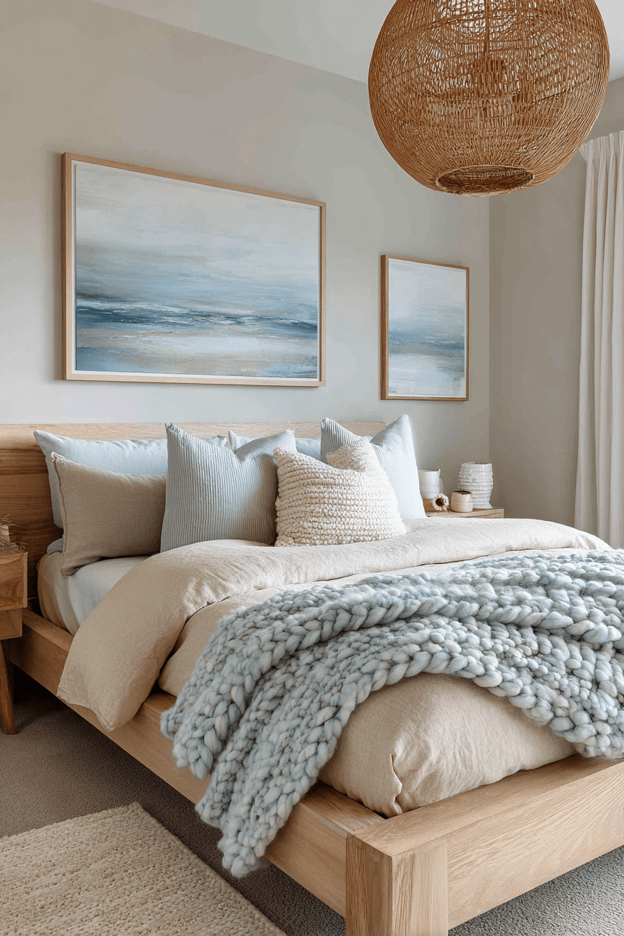 29 Modern Coastal Bedroom Ideas for Sleeping with the Windows Open 18