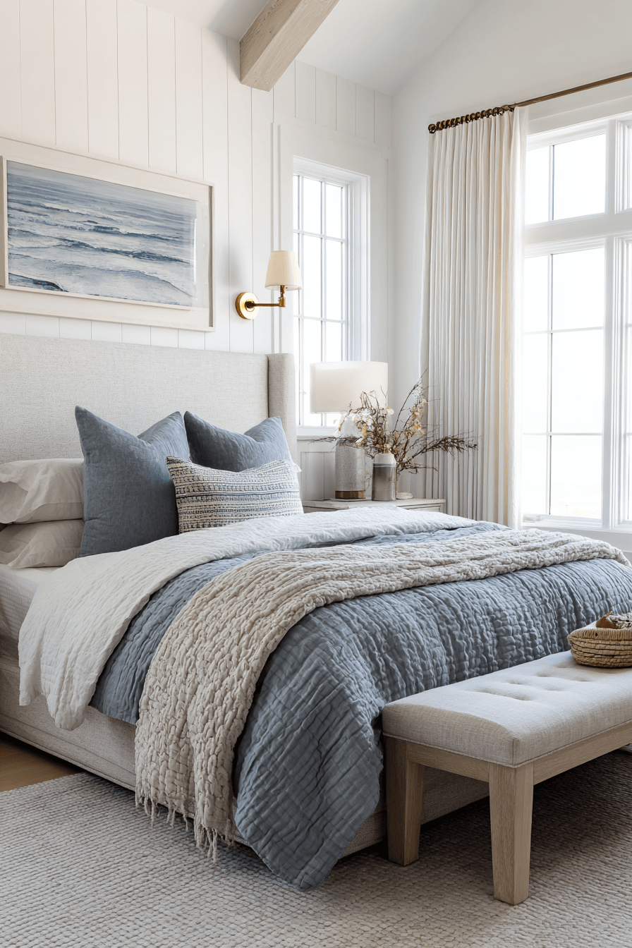 29 Modern Coastal Bedroom Ideas for Sleeping with the Windows Open 2