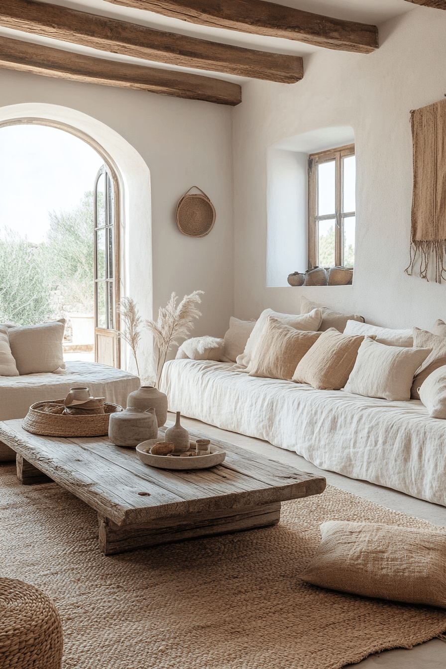 29 Coastal Casual Living Room Ideas That Welcome Sand on the Floor 23