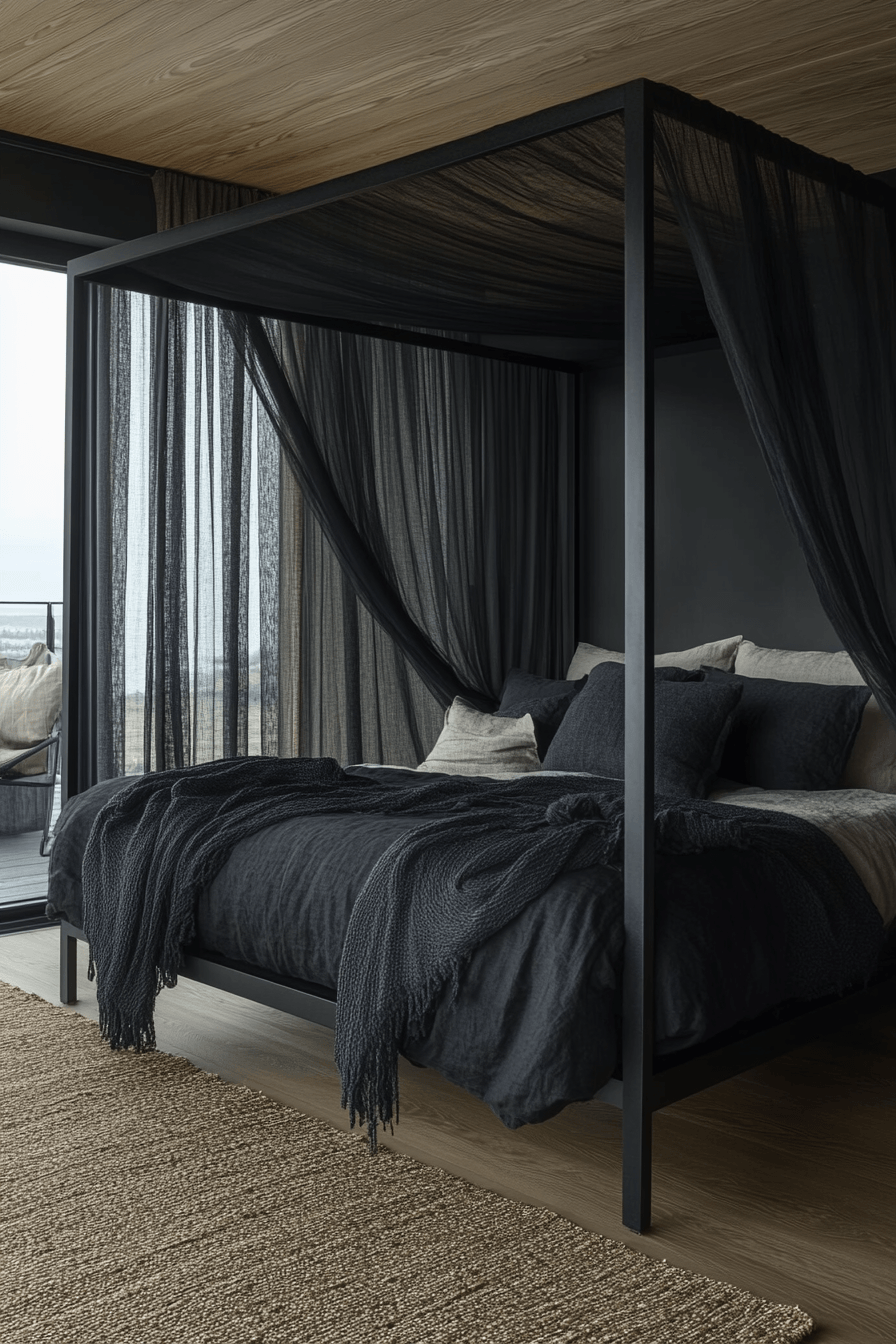 29 Black Themed Bedroom Ideas That Feel Cozy, Not Depressing 24