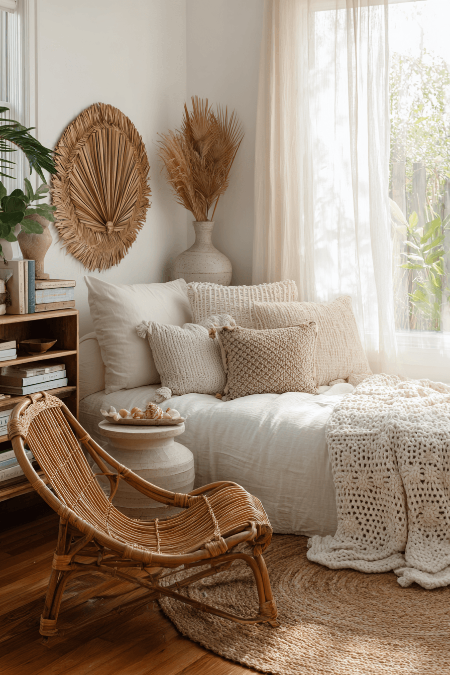 29 Beachy Boho Bedrooms That Feel Like a Slow Sunday by the Water 26