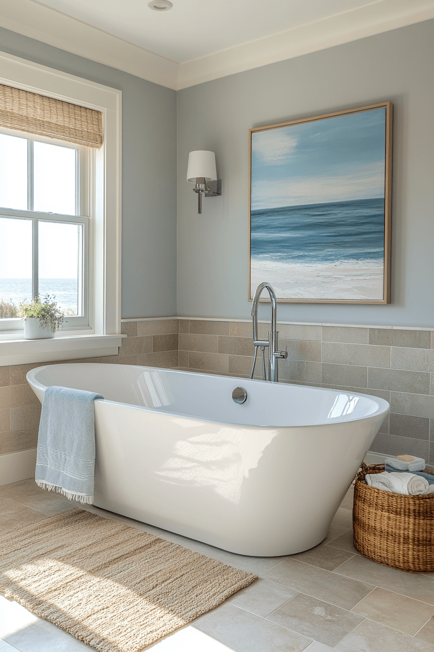 29 Modern Coastal Bathroom Ideas That Feel Like a Spa Without the Price 26