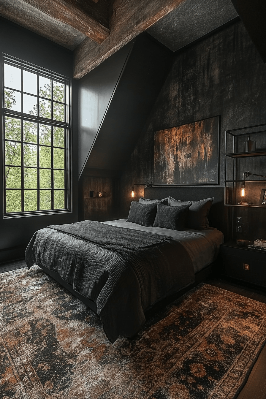 29 Black Themed Bedroom Ideas That Feel Cozy, Not Depressing 26