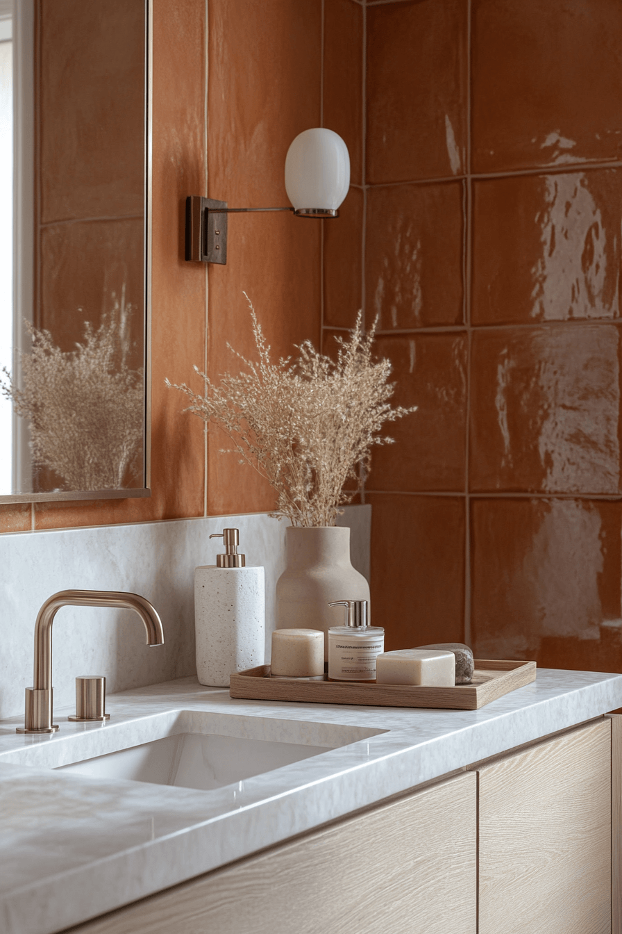 29 Terracotta Bathroom Ideas That Warm Up Your Space With Earthy Elegance 26