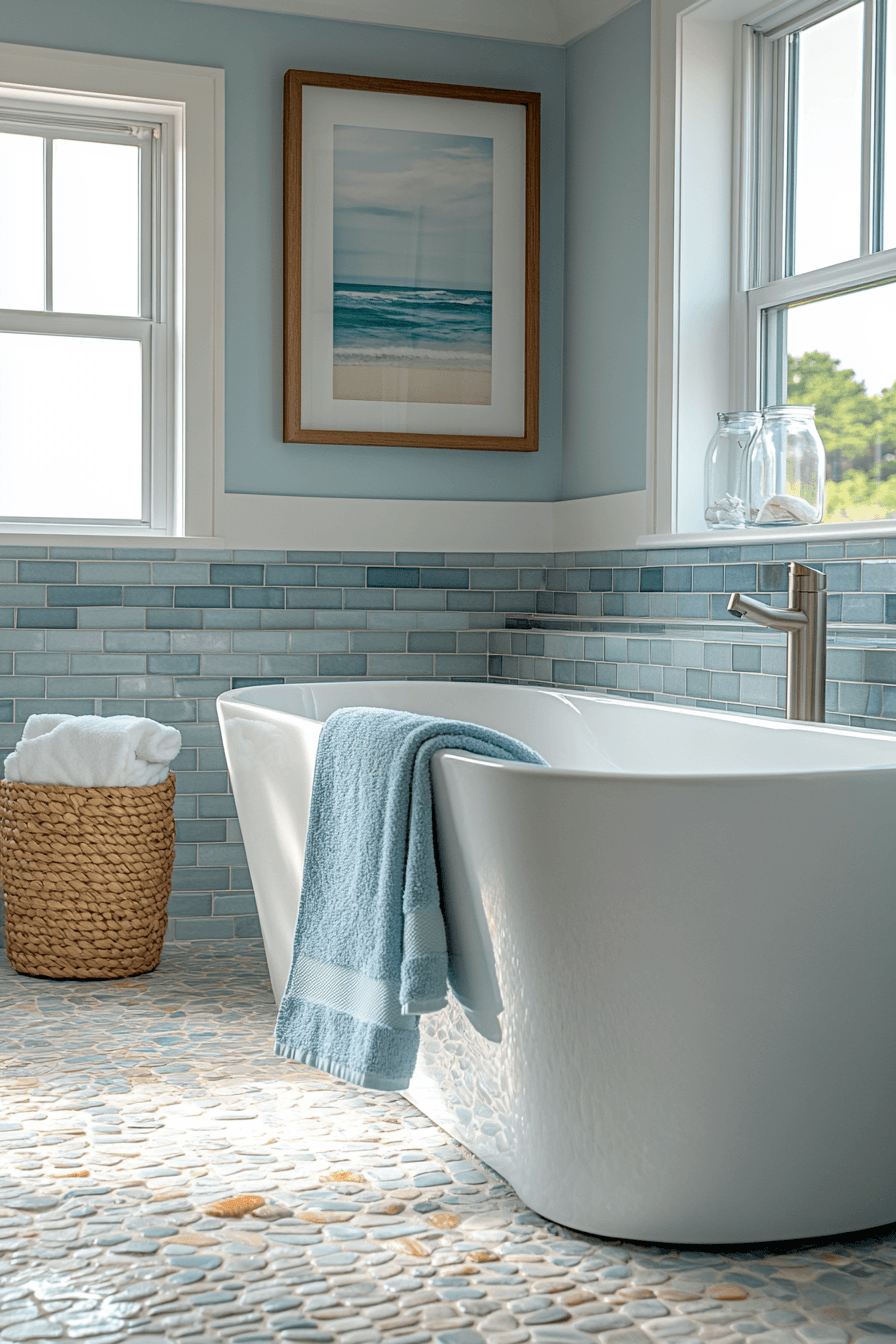 29 Ocean Themed Bathroom Ideas That Feel Like a Dip in the Sea 27