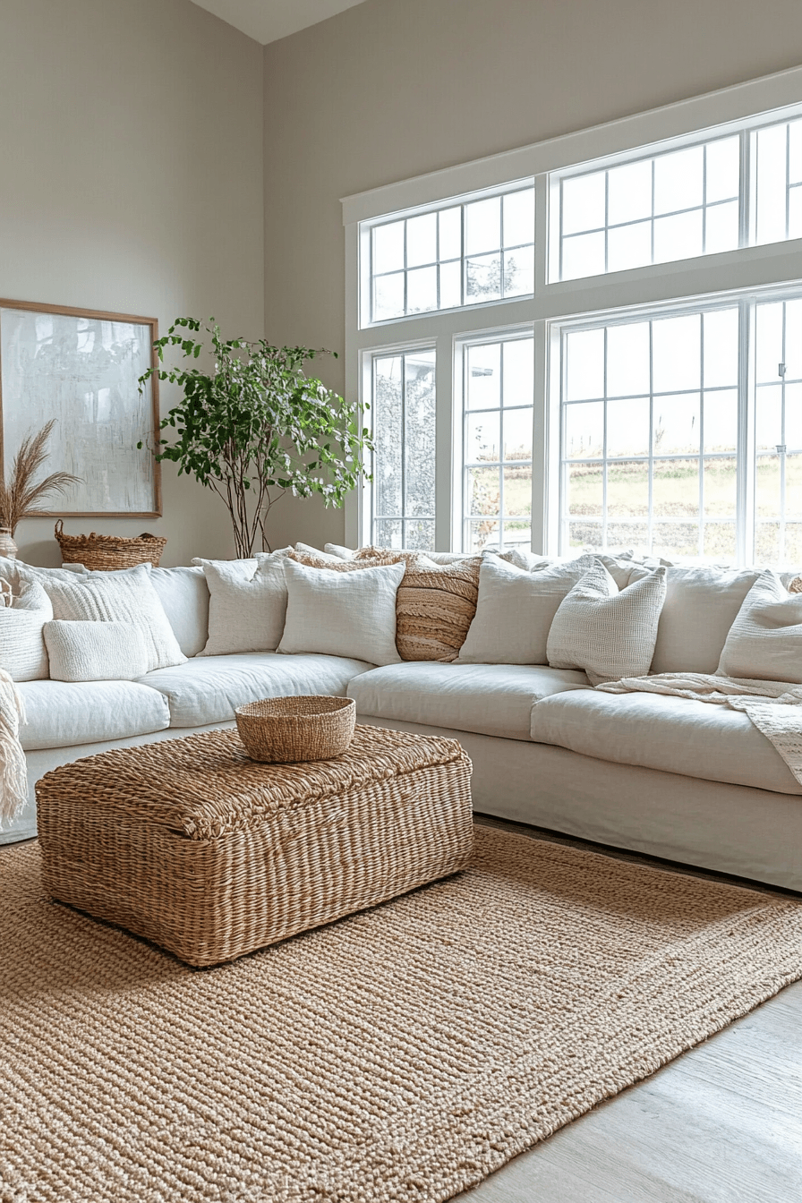 29 Coastal Casual Living Room Ideas That Welcome Sand on the Floor 27