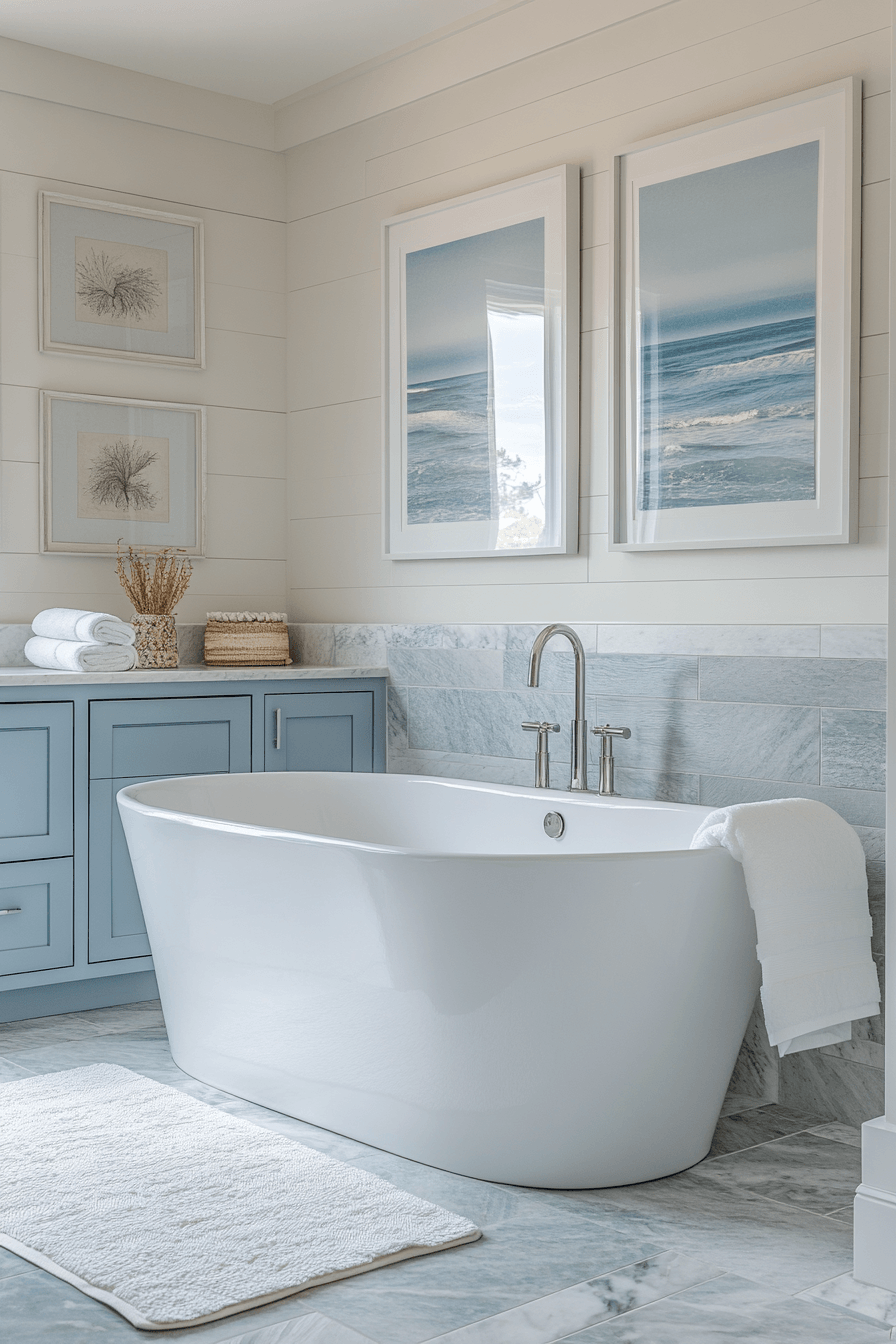 29 Coastal Bathroom Ideas That Bring Beach House Bliss to Your Home 27