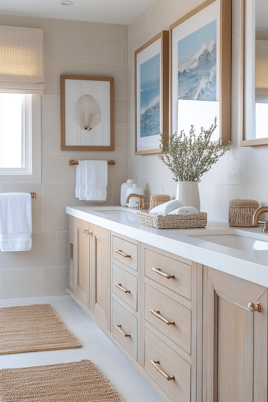 29 Modern Coastal Bathroom Ideas That Feel Like a Spa Without the Price 28