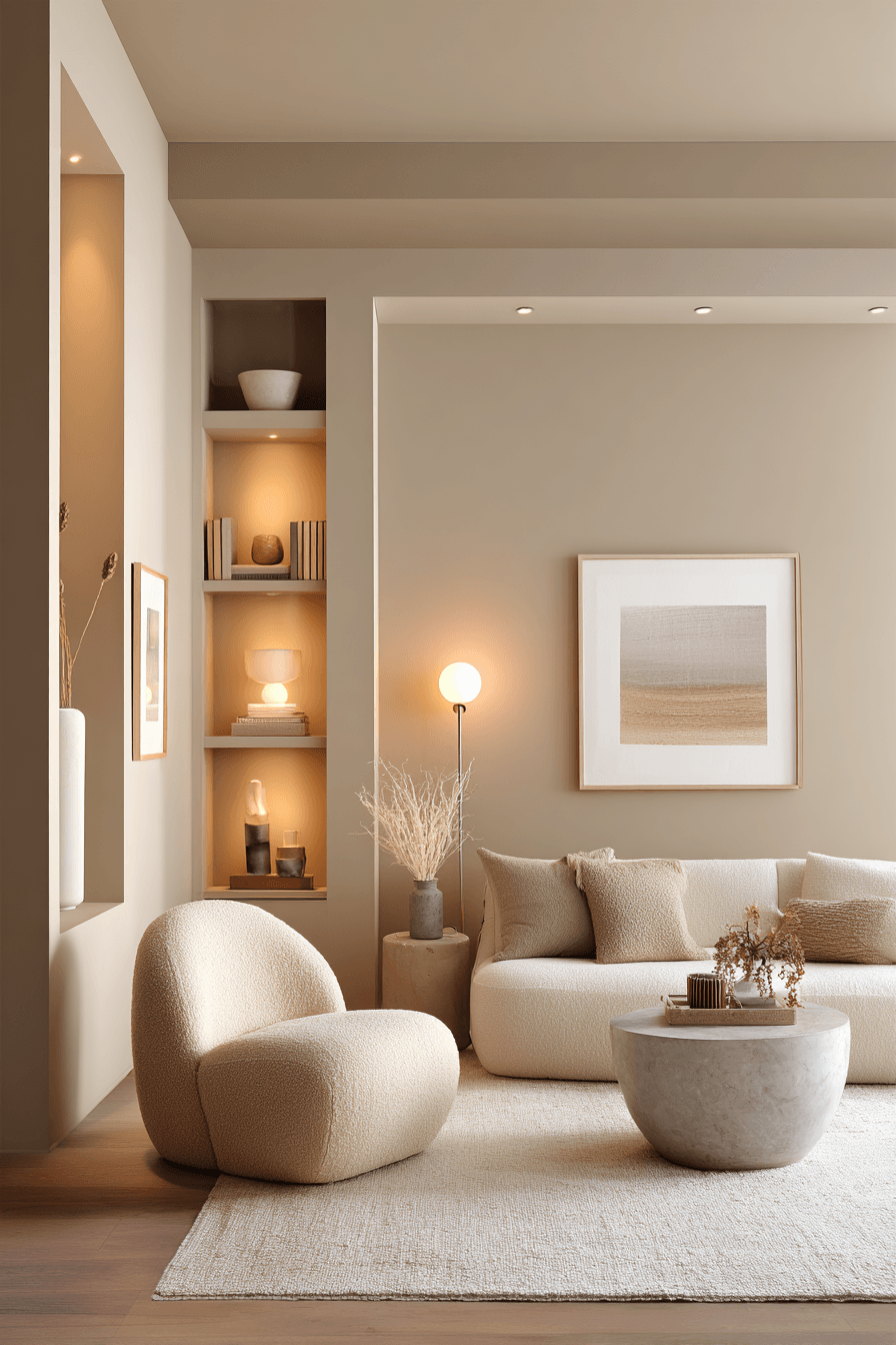 29 Warm Beige Living Rooms for Quiet Evenings 3