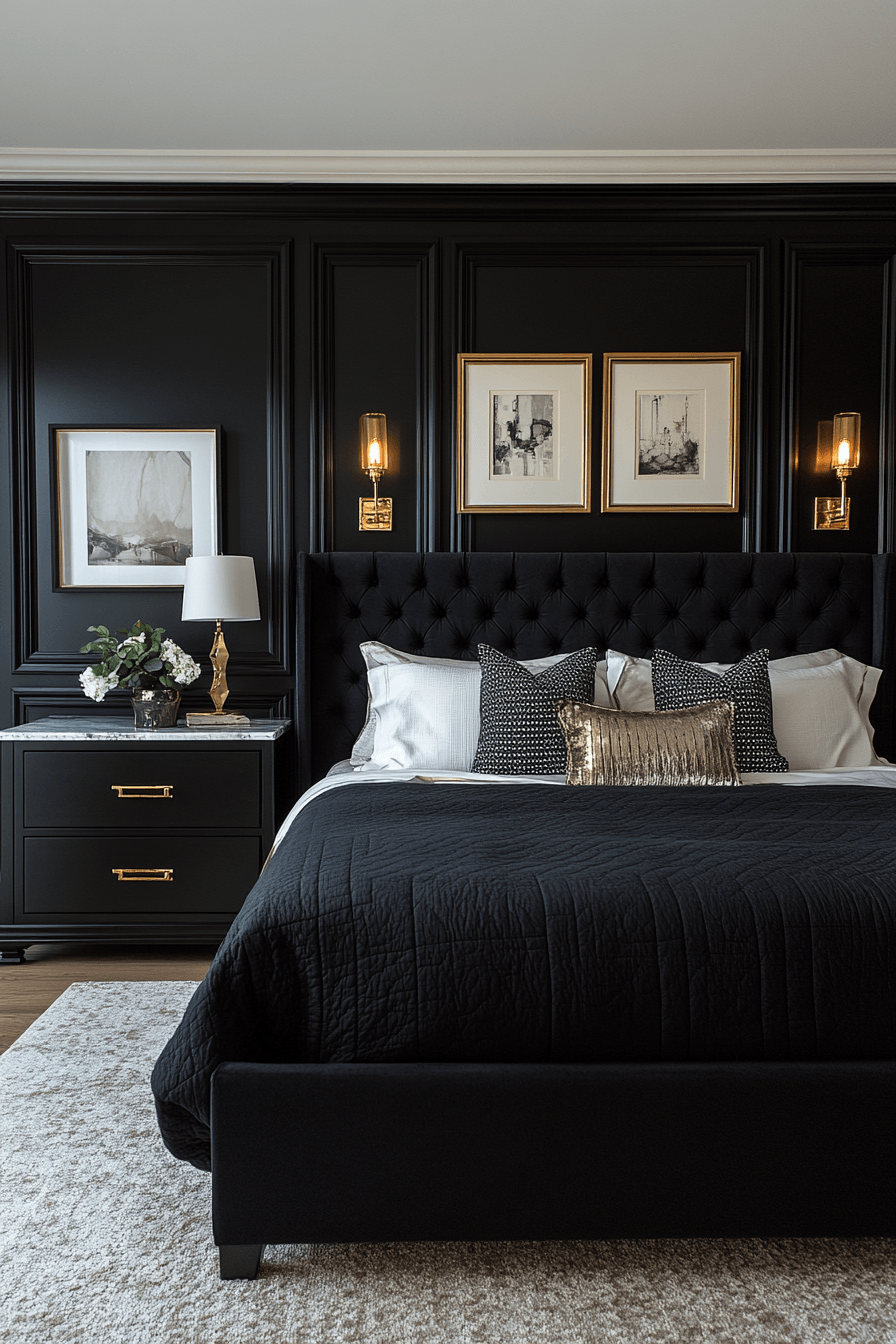 29 Black Themed Bedroom Ideas That Feel Cozy, Not Depressing 4