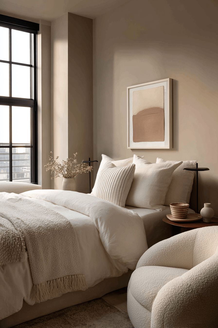 29 Warm Minimalist Bedrooms That Still Feel Like Home 4