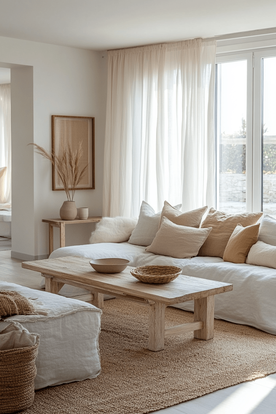 29 Coastal Casual Living Room Ideas That Welcome Sand on the Floor 6