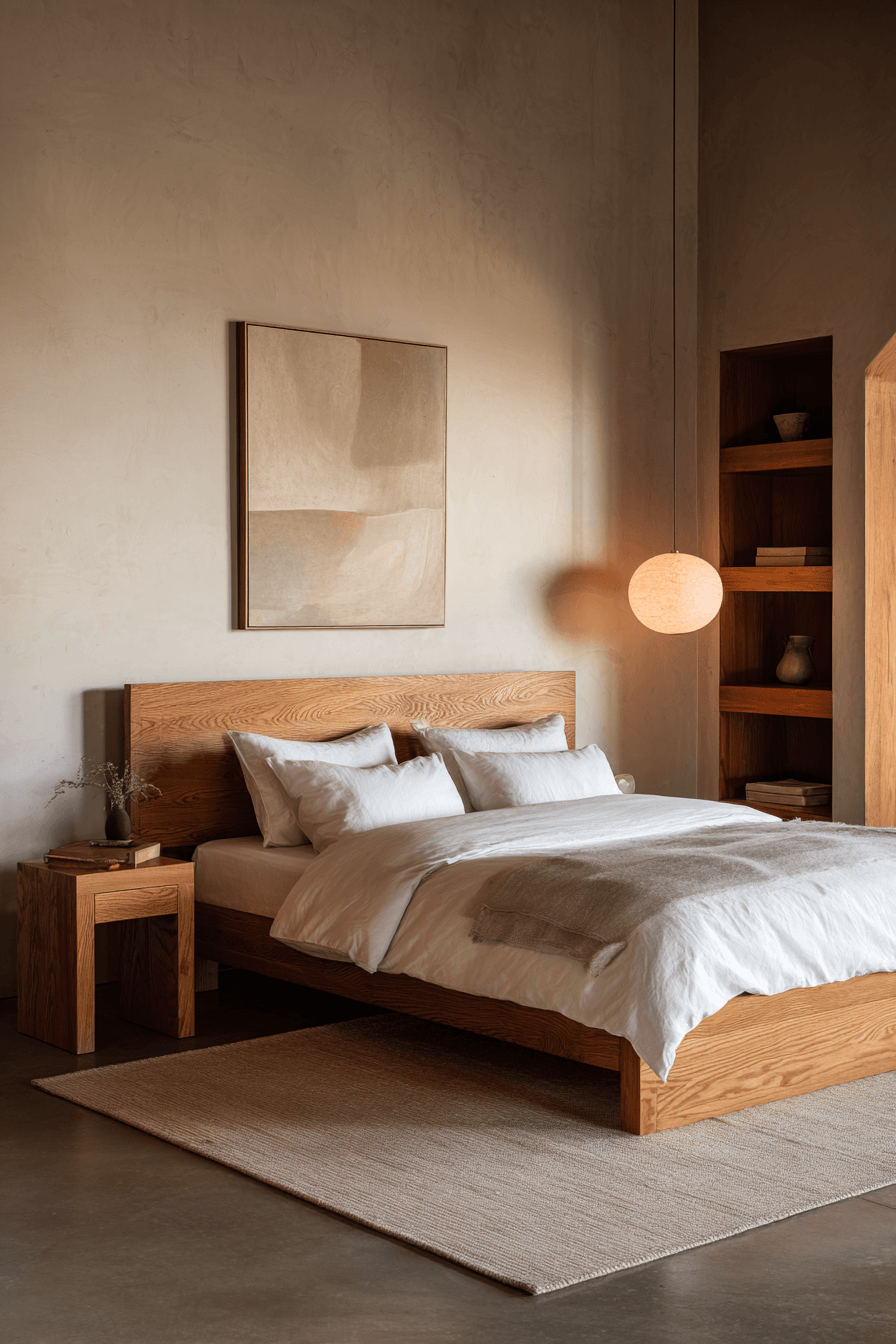 29 Warm Minimalist Bedrooms That Still Feel Like Home 7