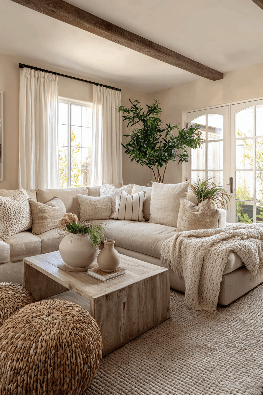 29 Warm Beige Living Rooms for Quiet Evenings 7