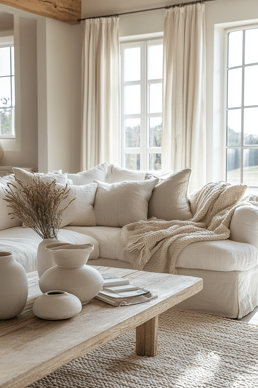 29 Coastal Casual Living Room Ideas That Welcome Sand on the Floor 9