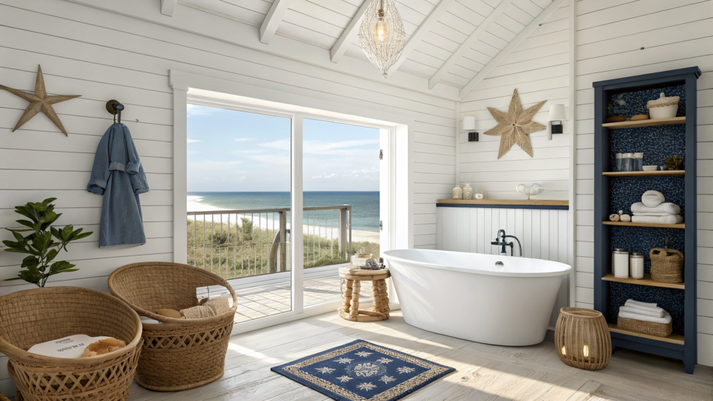 29 Coastal Bathroom Ideas That Bring Beach House Bliss to Your Home 32 coastal bathroom