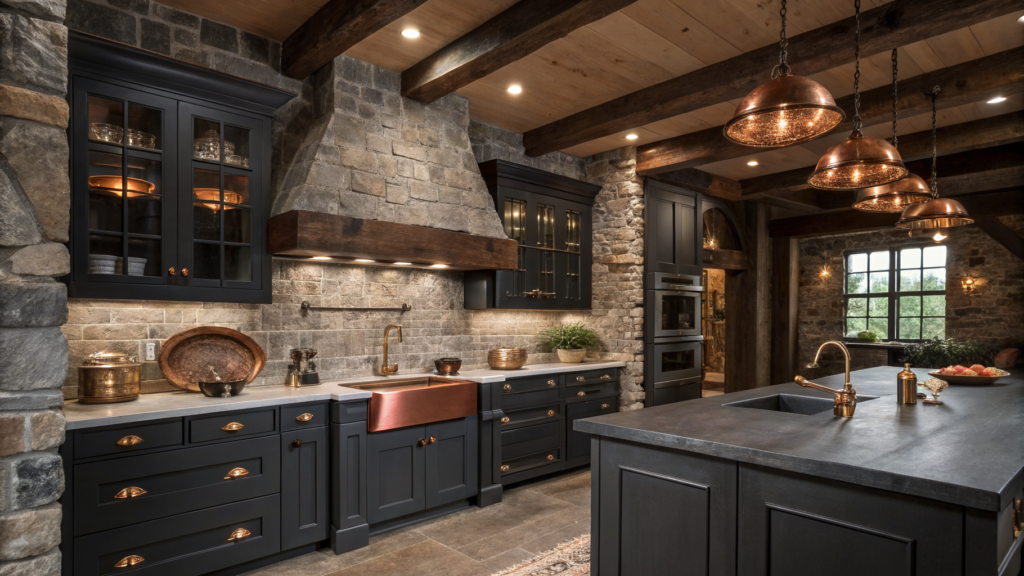 29 Dark Rustic Kitchen Ideas That Combine Drama With Warmth 31 dark rustic kitchen