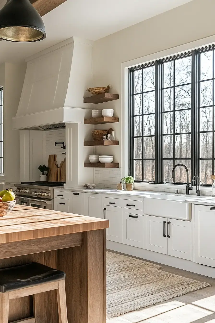 29 Farmhouse Kitchens with White Cabinets That Balance Clean and Cozy 10