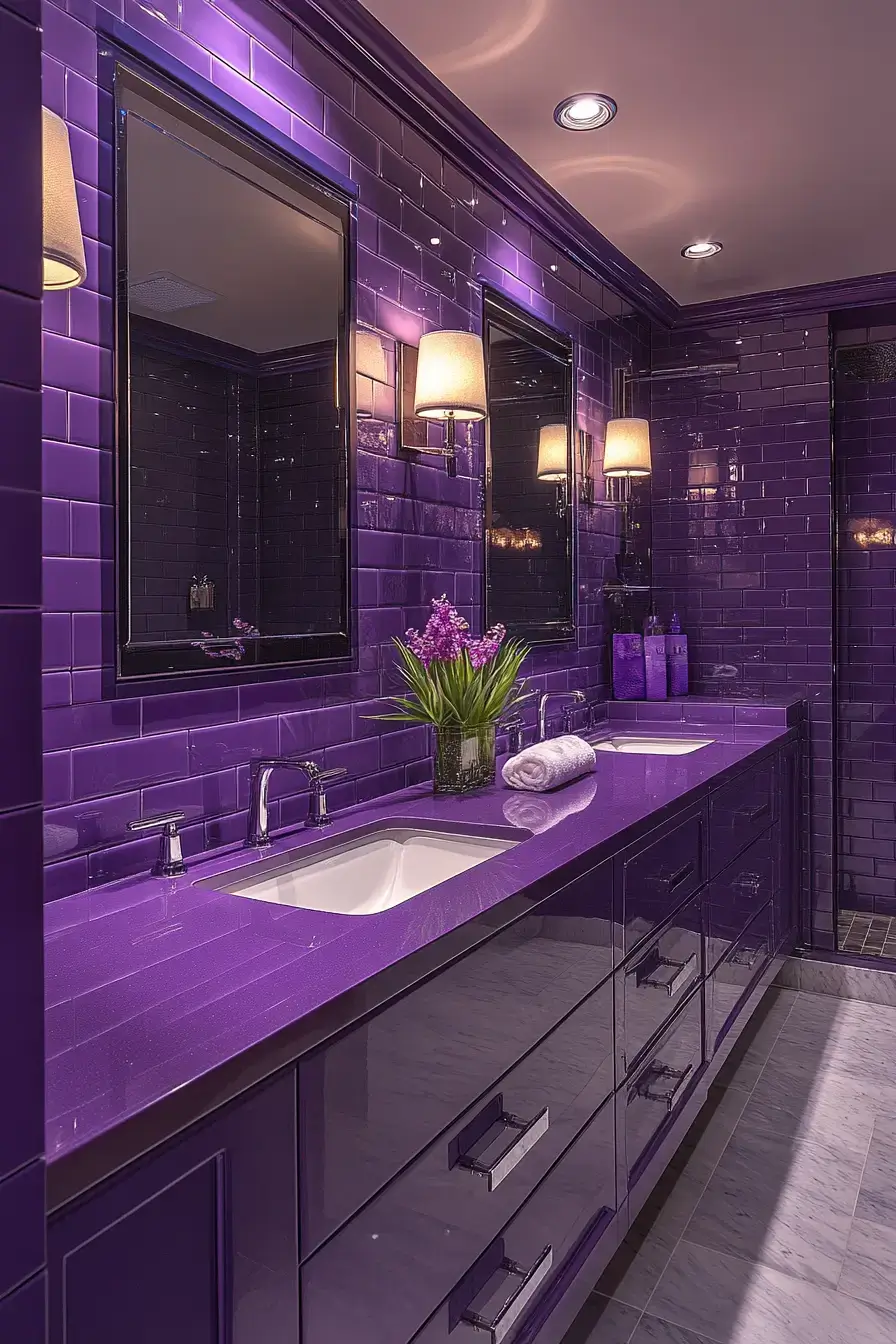 29 Purple Bathroom Ideas That Feel Calm, Bold, and Totally Livable 11