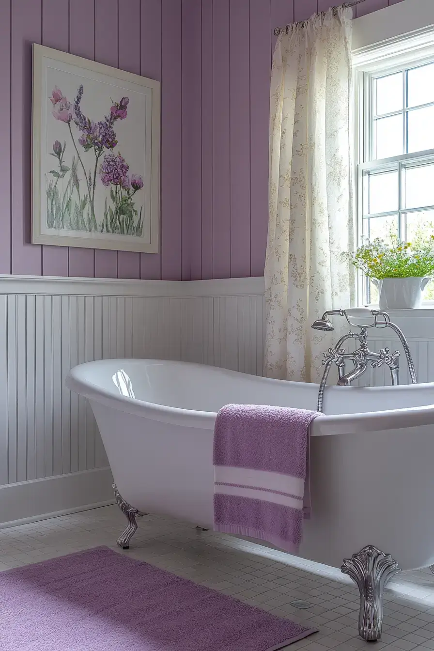 29 Purple Bathroom Ideas That Feel Calm, Bold, and Totally Livable 12