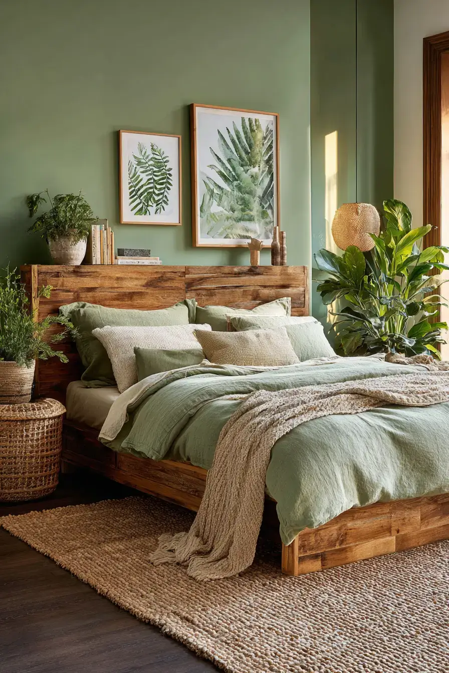 29 Green Boho Bedroom Ideas That Feel Calm and Collected 14