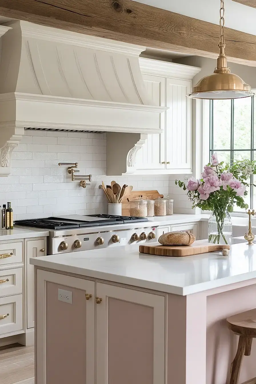 29 Farmhouse Kitchens with White Cabinets That Balance Clean and Cozy 15