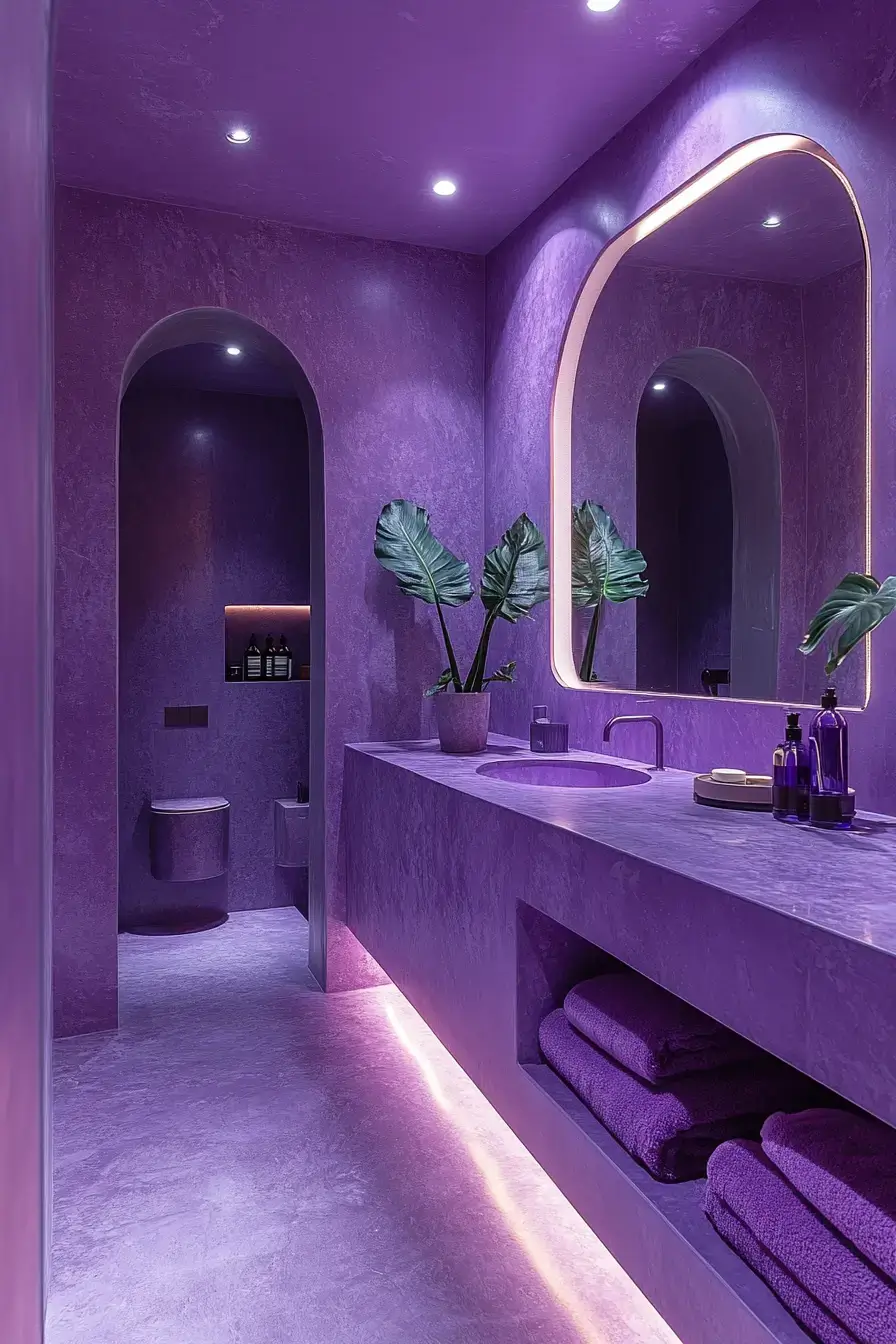 29 Purple Bathroom Ideas That Feel Calm, Bold, and Totally Livable 16