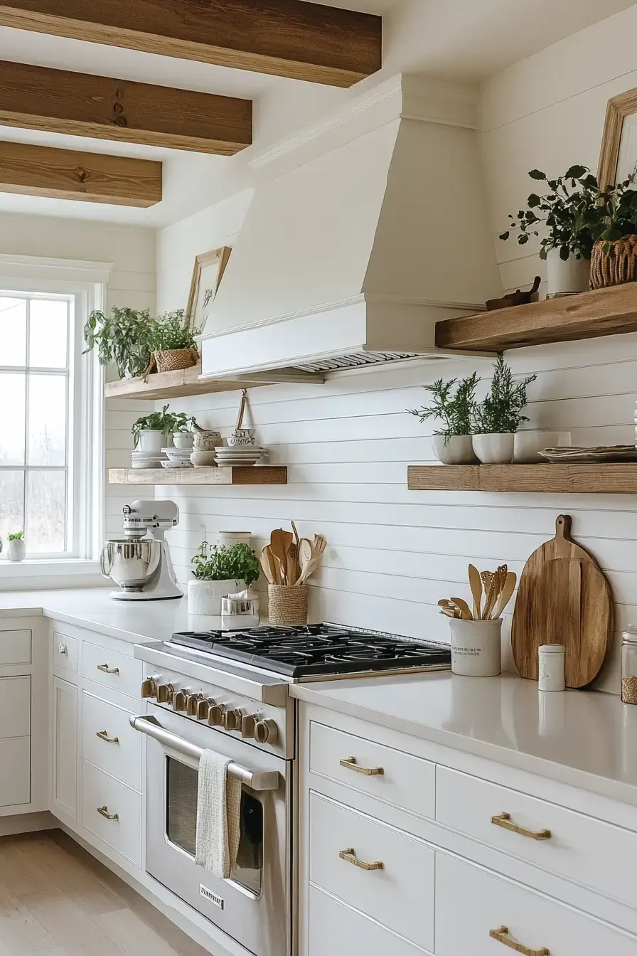 29 Farmhouse Kitchens with White Cabinets That Balance Clean and Cozy 17