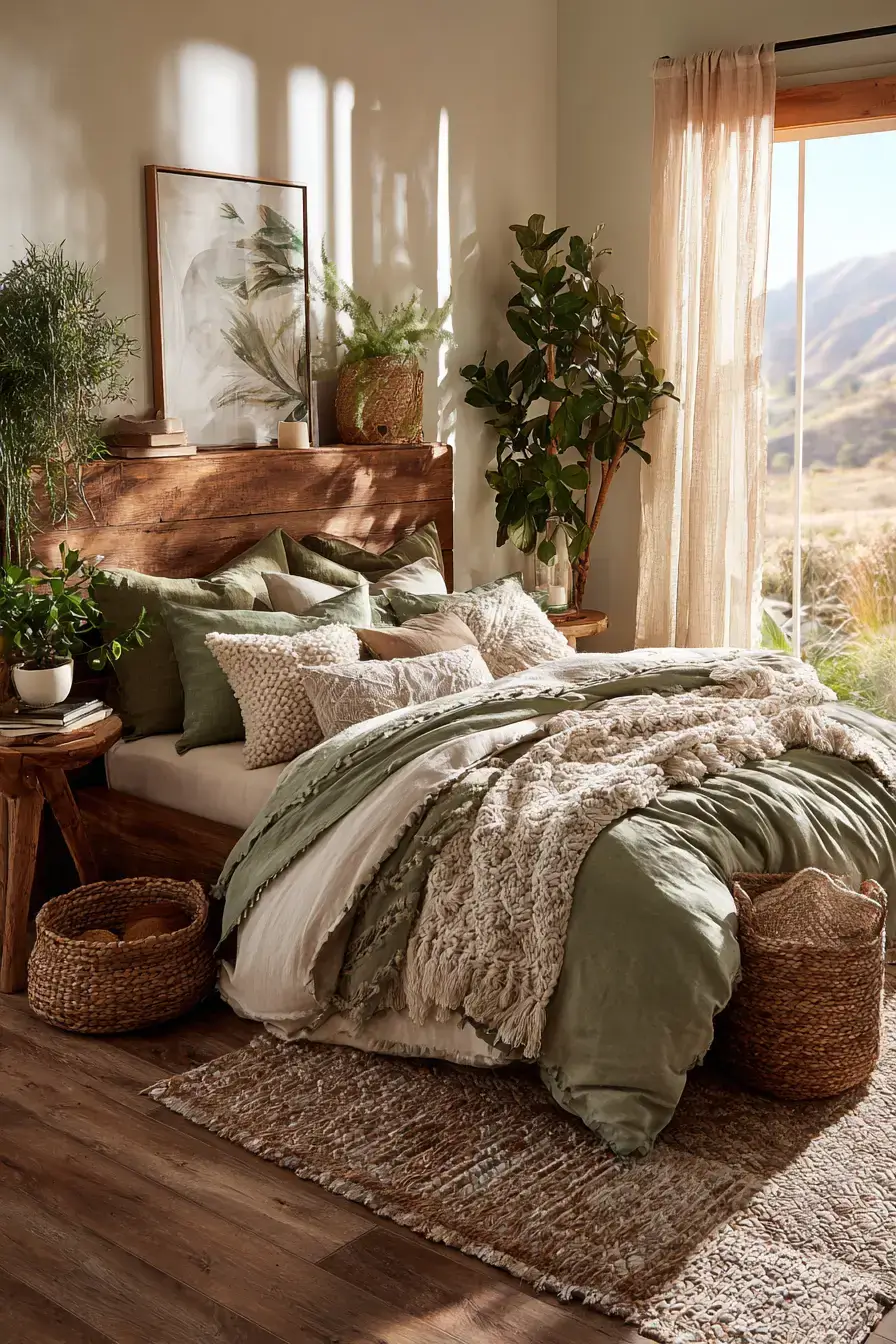 29 Green Boho Bedroom Ideas That Feel Calm and Collected 18