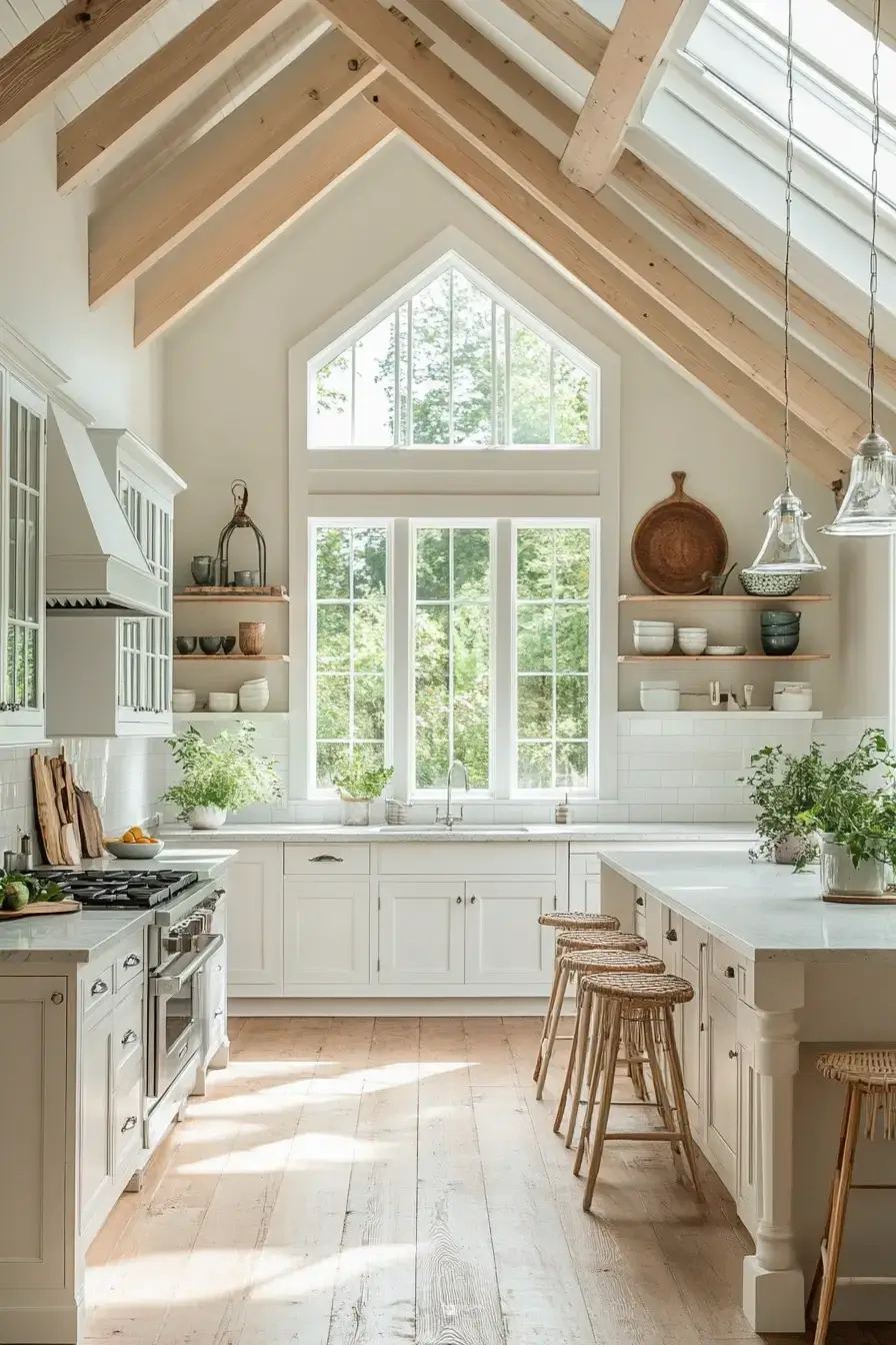 29 Farmhouse Kitchens with White Cabinets That Balance Clean and Cozy 19