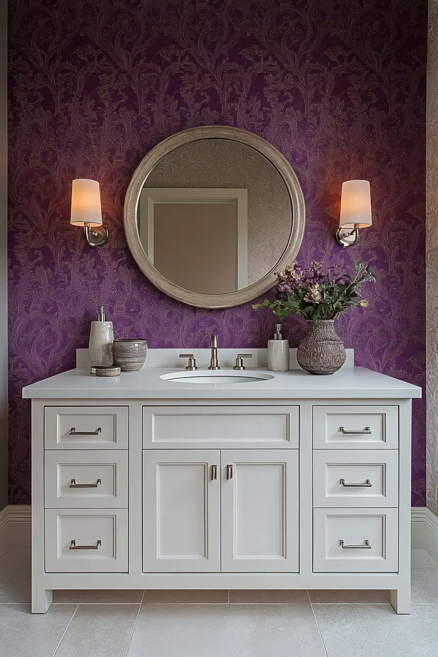 29 Purple Bathroom Ideas That Feel Calm, Bold, and Totally Livable 19